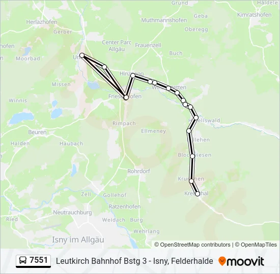 7551 Bus Line Map