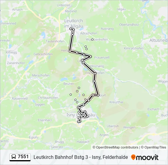 7551 Bus Line Map
