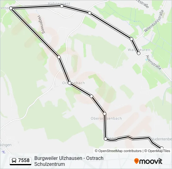 Автобус 7558: карта маршрута