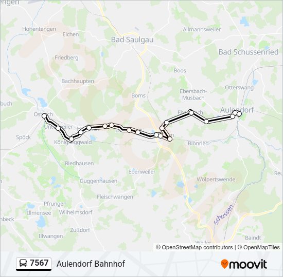 Автобус 7567: карта маршрута