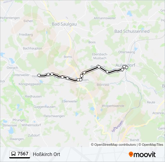 Автобус 7567: карта маршрута