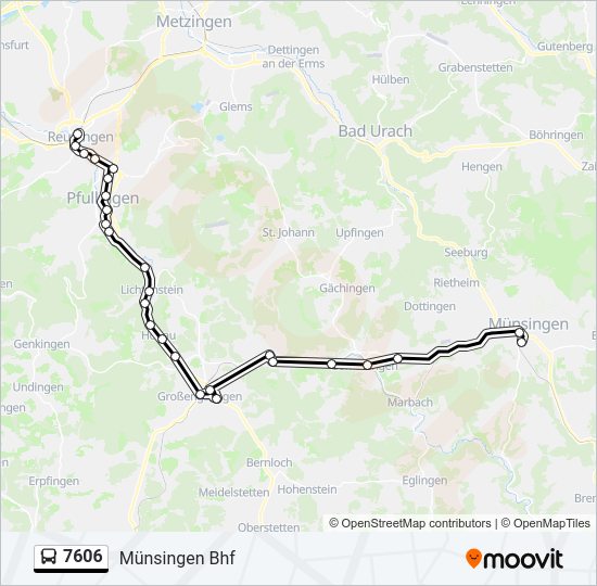 Buslinie 7606 Karte