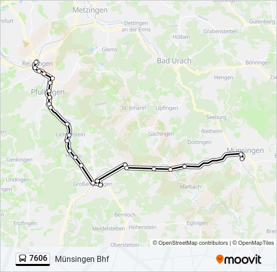 Автобус 7606: карта маршрута