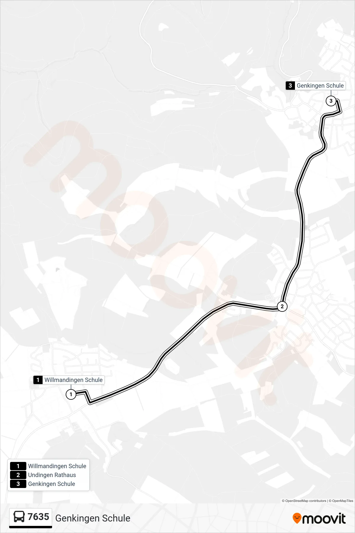 Linie 7635 (Bus) Richtung Genkingen Schule: Route und Haltestellen auf der Karte