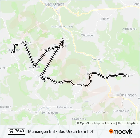 7643 Bus Line Map