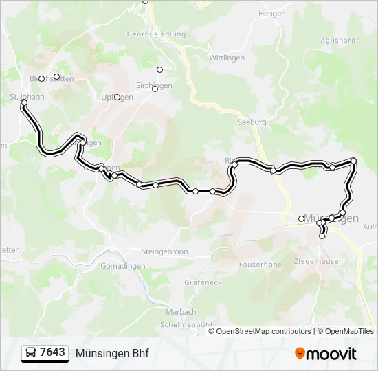7643 Bus Line Map