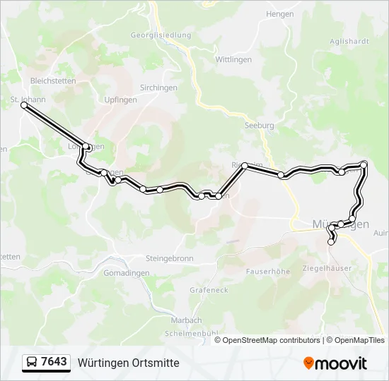 7643 Bus Line Map