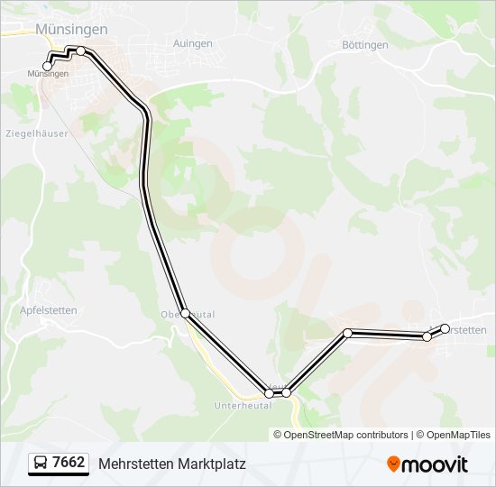 7662 bus Line Map