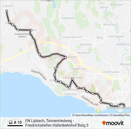 A 10 Bus Line Map