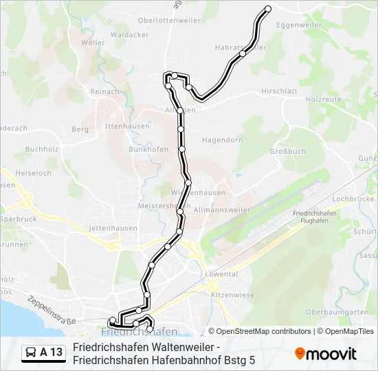 A 13 Bus Line Map