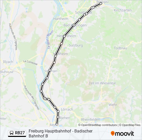 RB27 bus Line Map