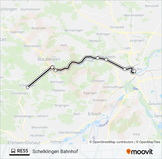 RE55 Bus Line Map