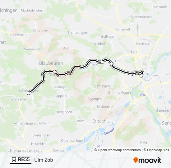 RE55 Bus Line Map