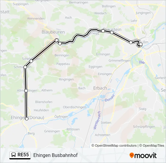 RE55 Bus Line Map