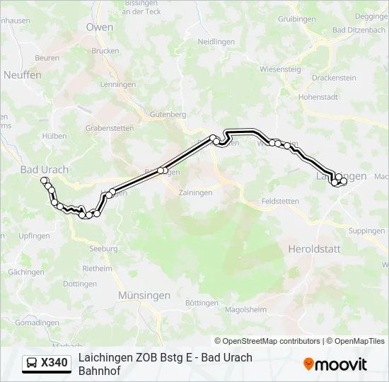 X340 Bus Line Map
