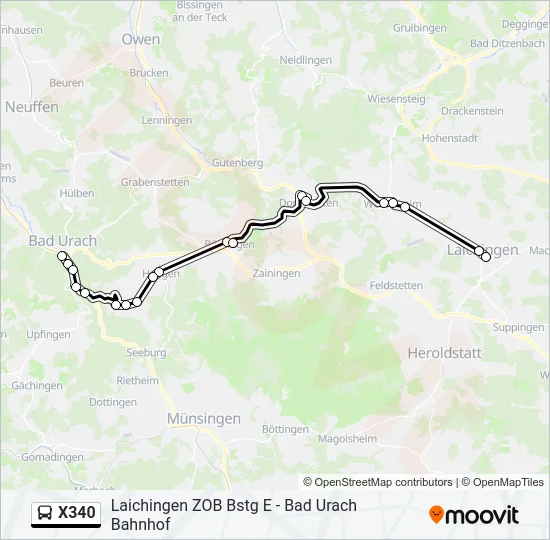X340 Bus Line Map