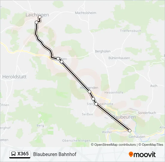 X365 Bus Line Map