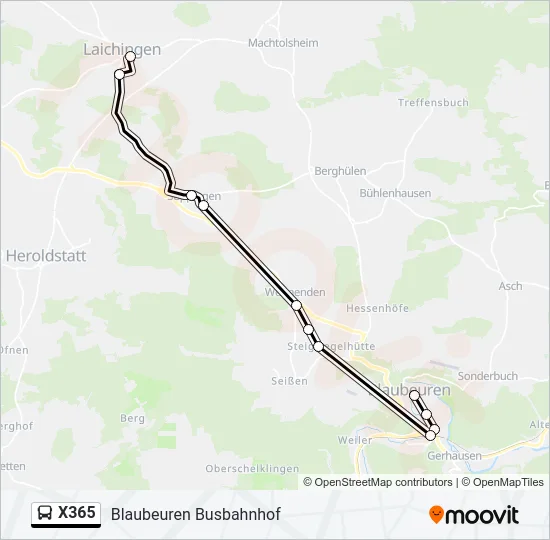 X365 Bus Line Map