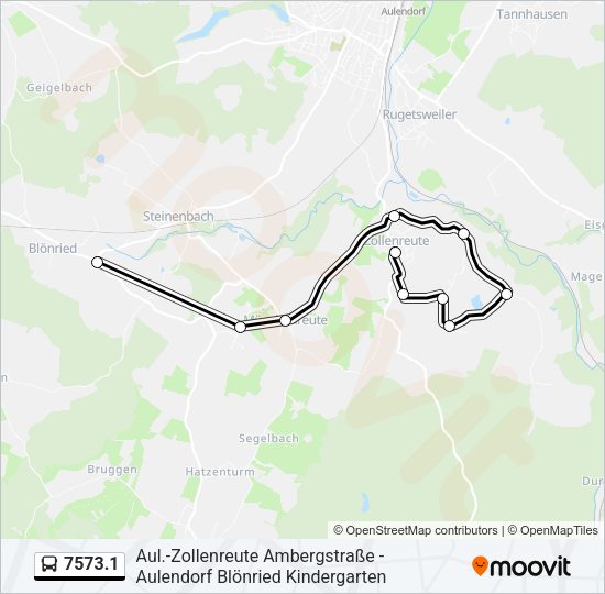 Автобус 7573.1: карта маршрута
