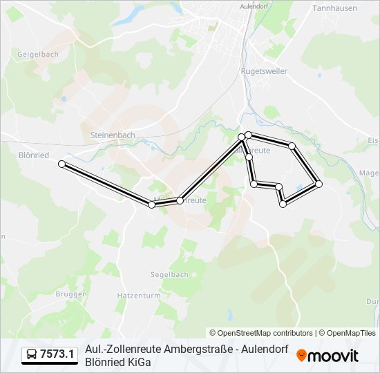 Автобус 7573.1: карта маршрута