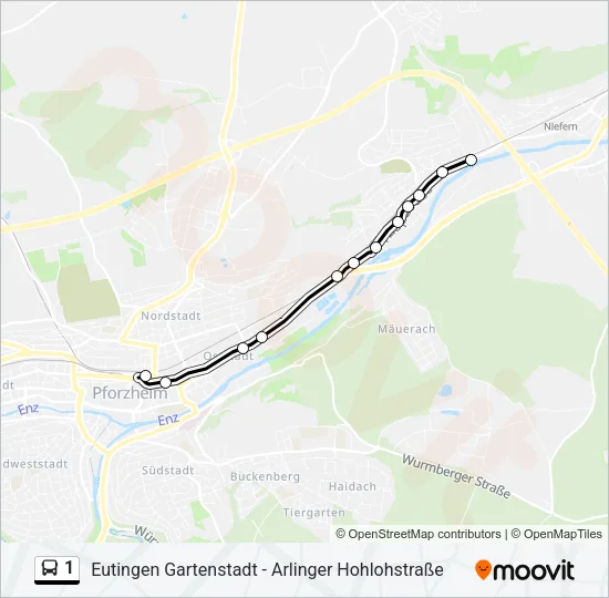 1 Bus Line Map