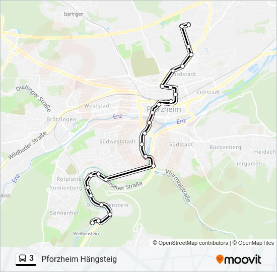 3 Bus Line Map
