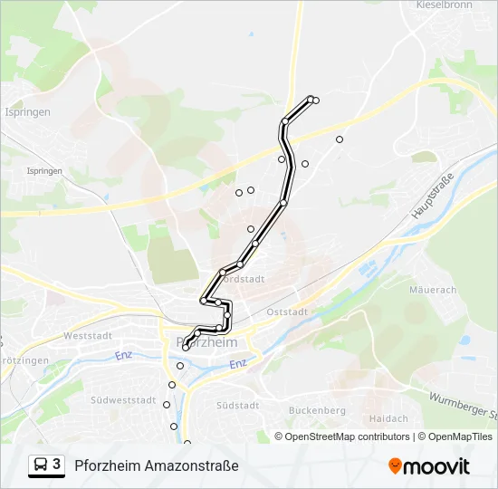 3 Bus Line Map