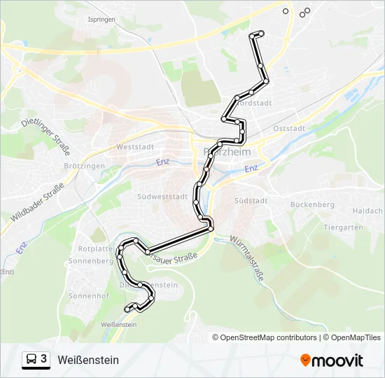 3 Bus Line Map