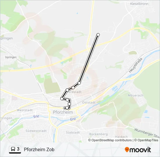 3 Bus Line Map