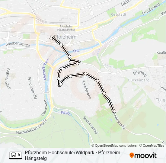 5 Bus Line Map