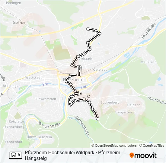 5 Bus Line Map