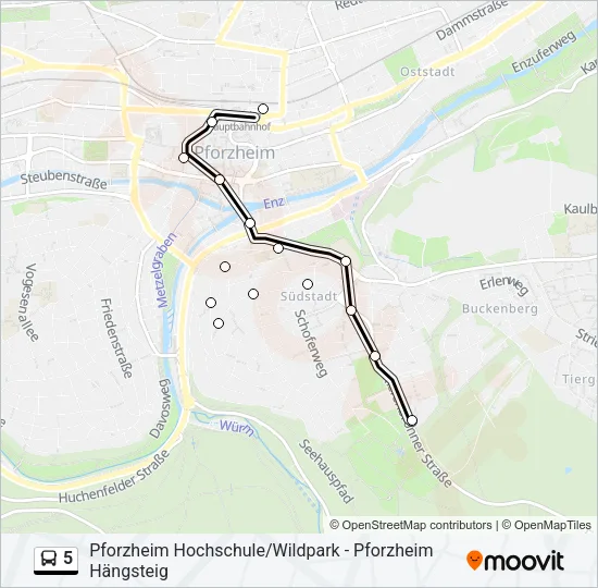 5 Bus Line Map