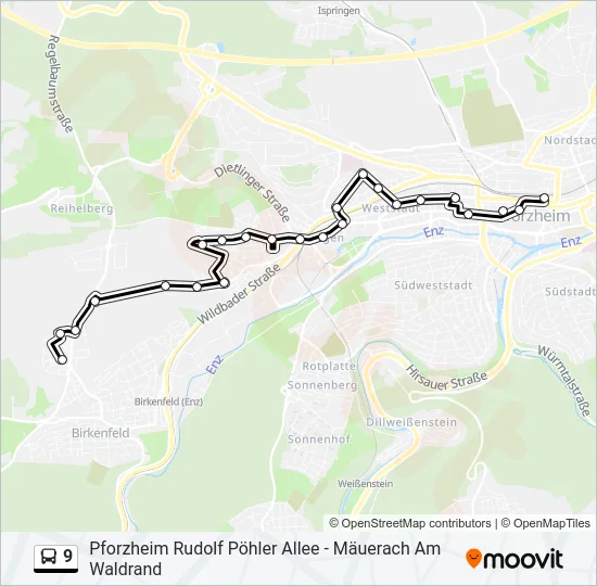 9 Bus Line Map