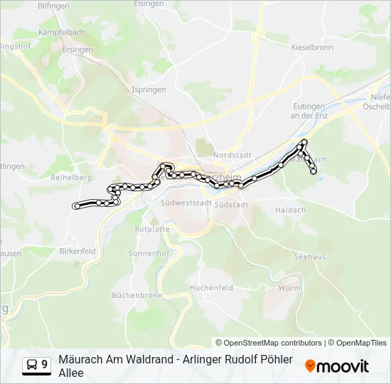 9 Bus Line Map