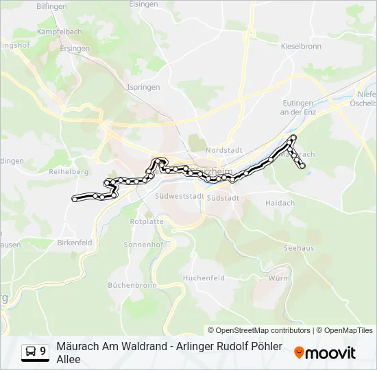 9 Bus Line Map