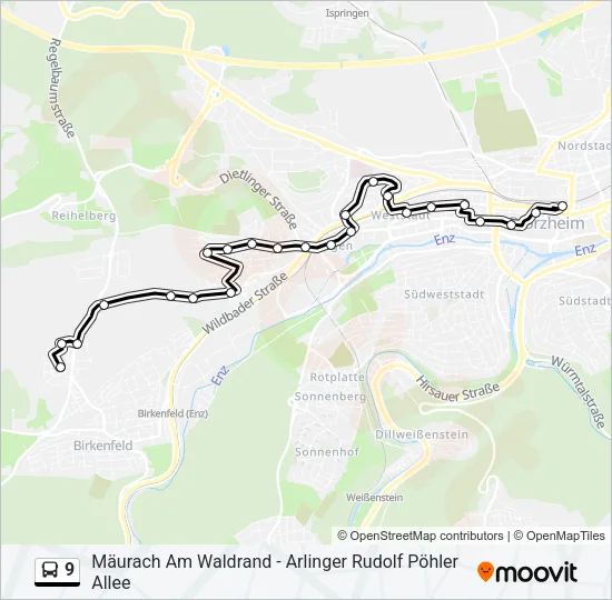 9 Bus Line Map