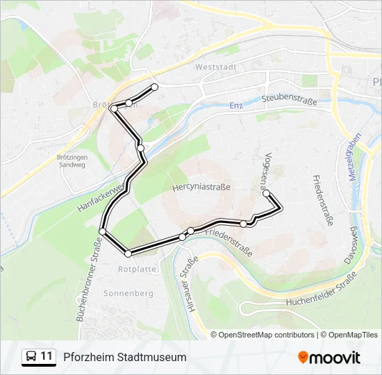 11 Bus Line Map