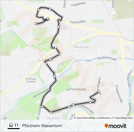 11 Bus Line Map