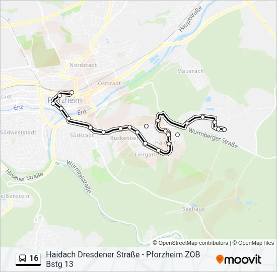 16 Bus Line Map