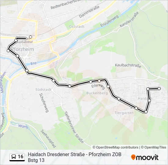 16 Bus Line Map