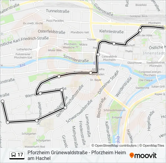 17 Bus Line Map