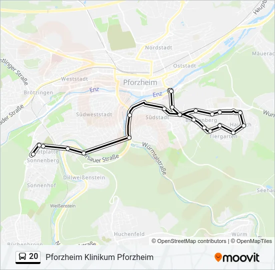 20 Bus Line Map