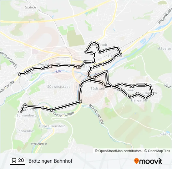 20 Bus Line Map