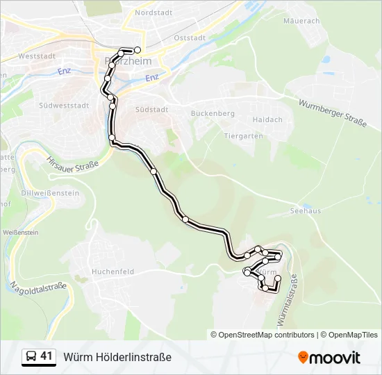 41 Bus Line Map