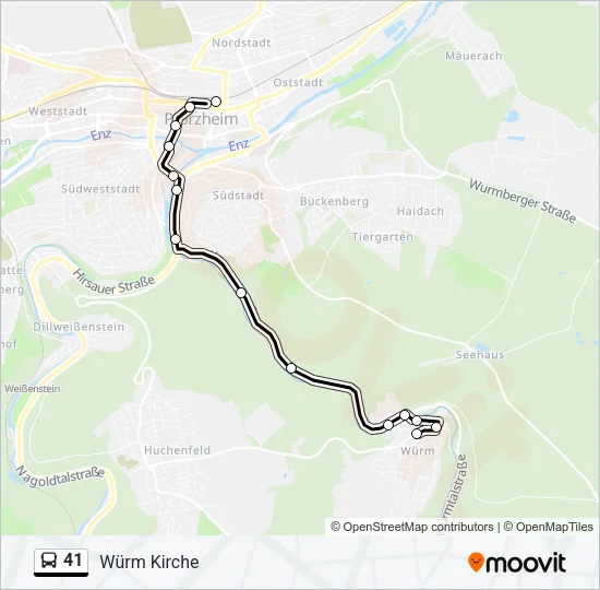 41 Bus Line Map