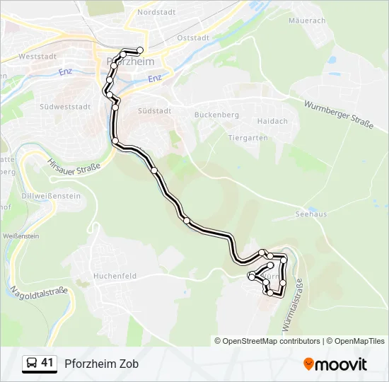 41 Bus Line Map