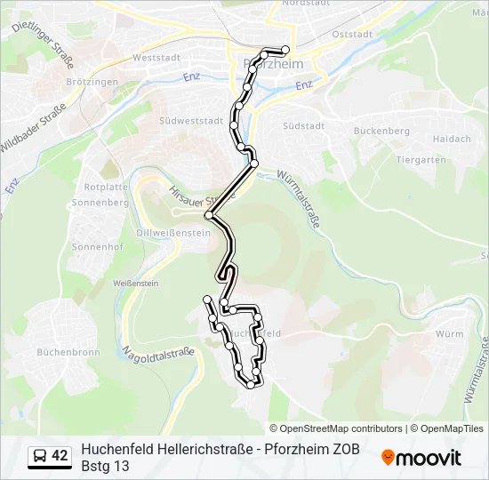 42 Bus Line Map