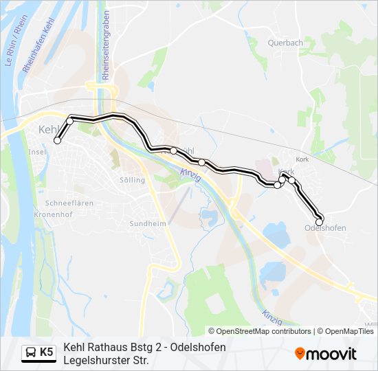 K5 Bus Line Map
