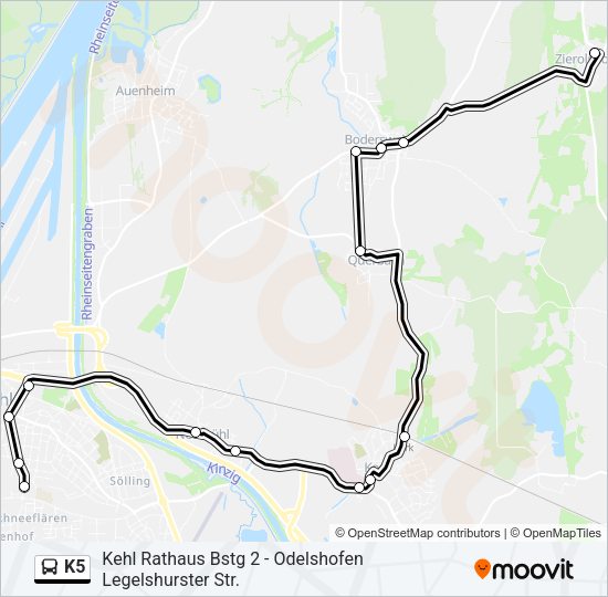 K5 Bus Line Map