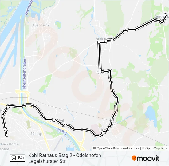 K5 Bus Line Map